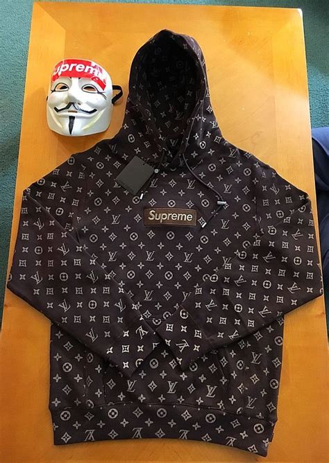 supreme lv hoodie brown|supreme Lv hoodie retail price.